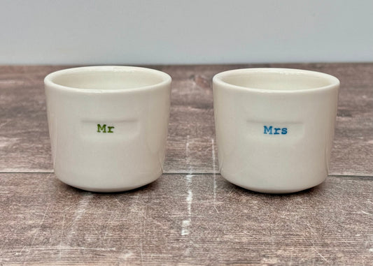 Set of 2 ‘Mr’ and ‘Mrs’ Egg Cups