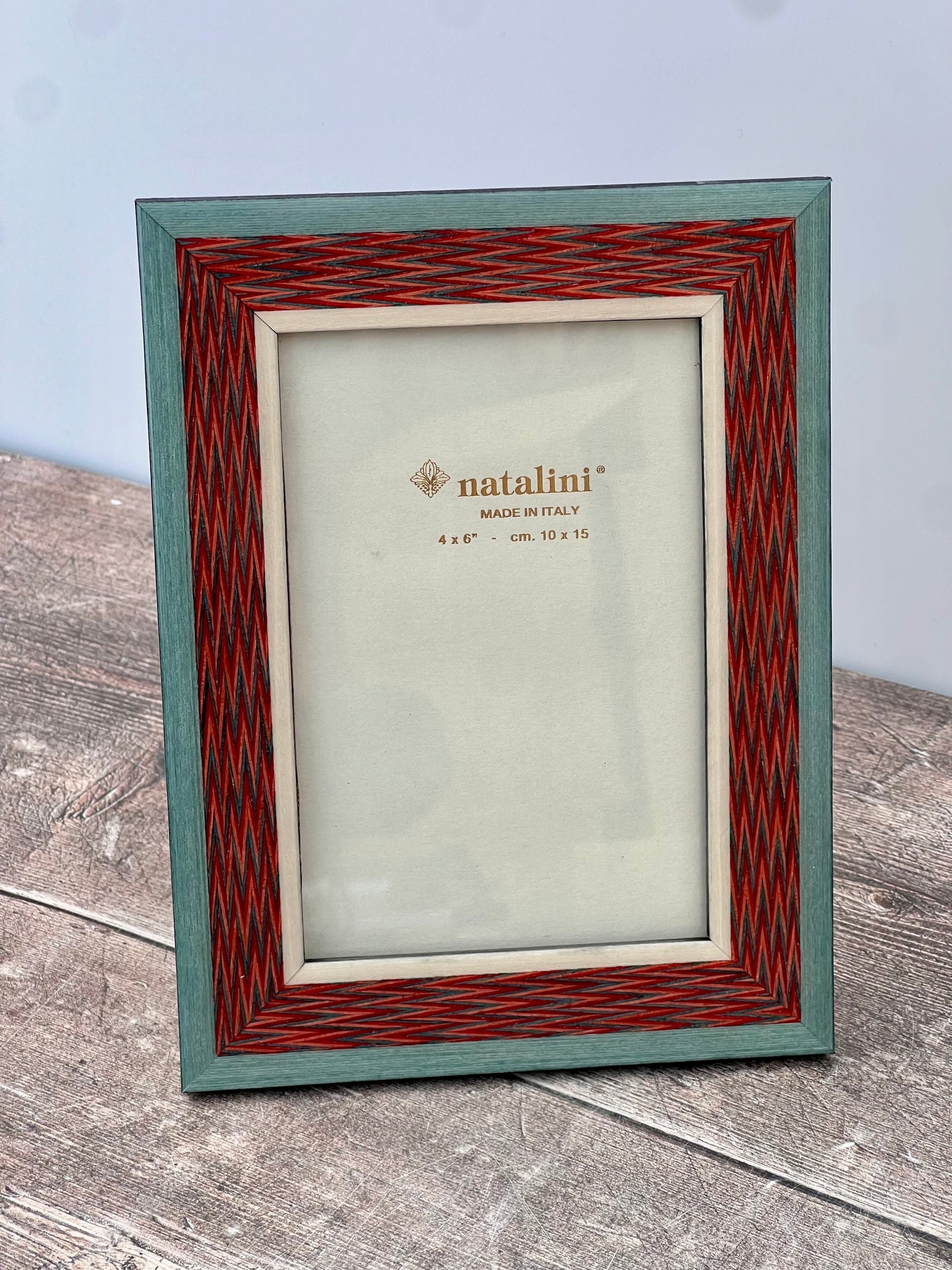 Natalini Turquoise and Red Patterned Photo Frame 4 x 6