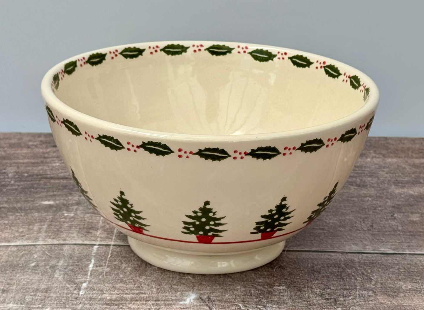 Christmas Tree Patterned Deep Serving Bowl, 21.5cm