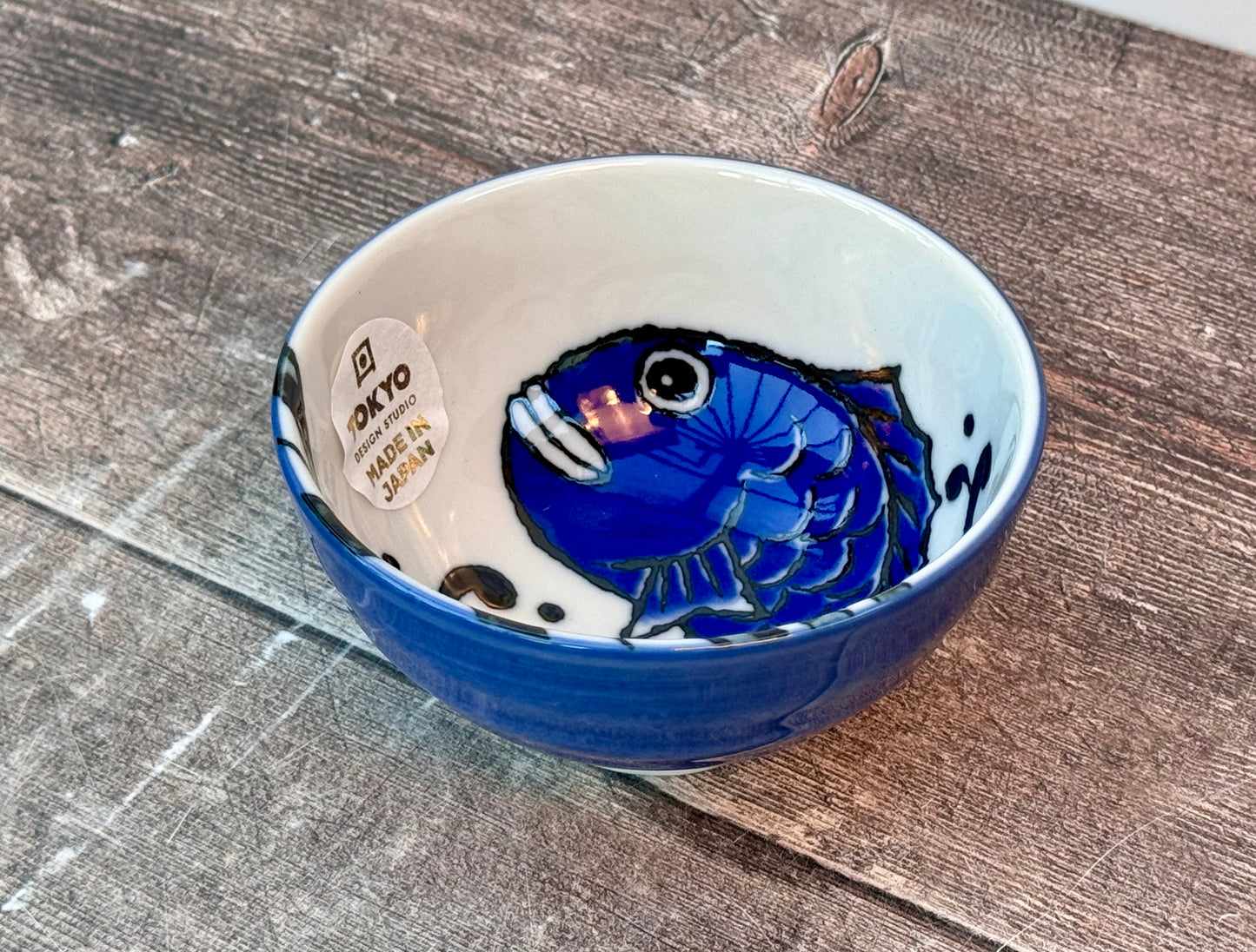 Tokyo Design Studio Blue Snapper Fish Patterned Small Bowl, 11cm