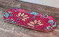 Red Patterned Rectangular Serving Plate, 33cm