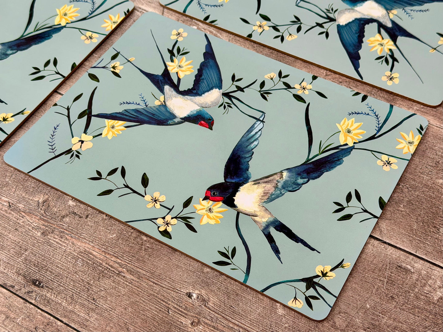 Set of 4 Bird Design Placemats