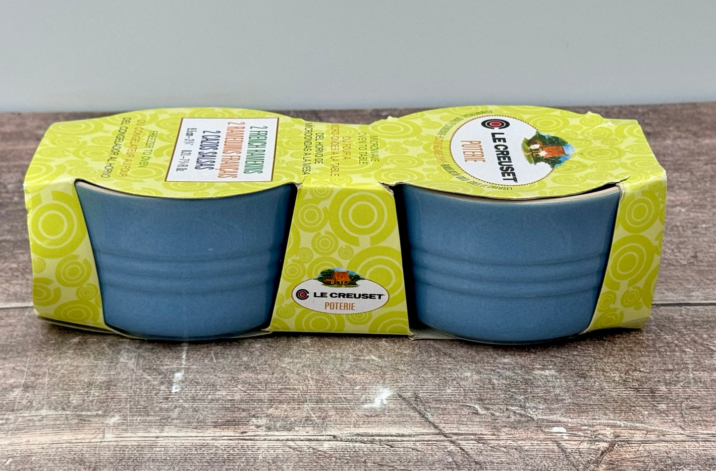 Le Creuset Set of 2 Blue Round Ramekin, 10cm