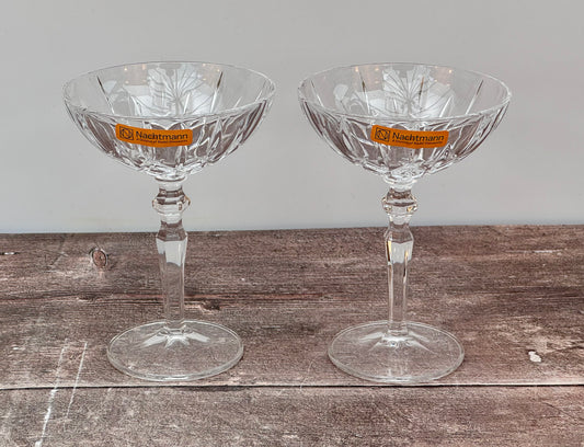 Pair of Nachtmann Noblesse Cocktail Saucer/Glasses