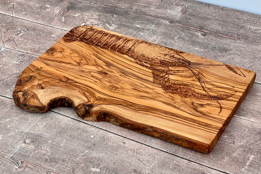 Lobster Olive Wood Serving/Cheese Board, Grain 1