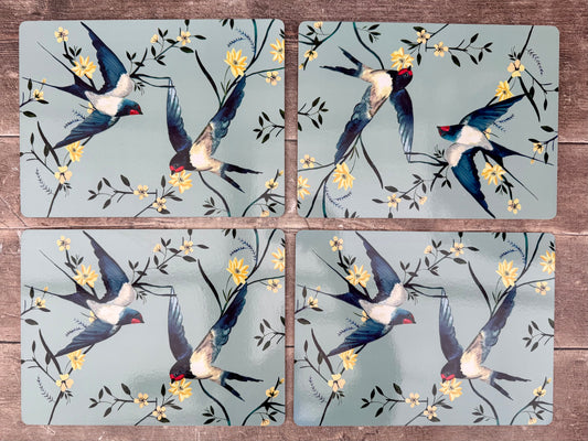 Set of 4 Bird Design Placemats