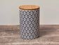 Blue and White Patterned Storage Container, 18.5cm