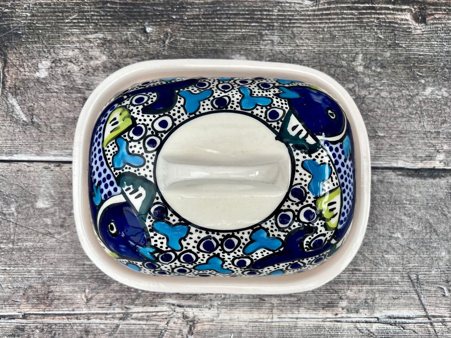 Fish Patterned Butter Dish