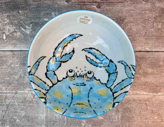 Tokyo Design Studio Blue Crab Patterned Serving Bowl, 18.5cm