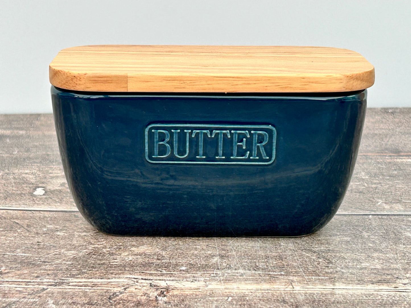 Plain Blue Butter Dish