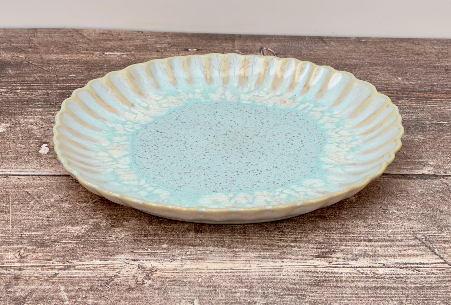 Sea Blue Scallop Edge Salad Plate, 22cm