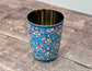 Hand Painted Stainless Steel Drinking Tumbler - Blue and Pink (Design 1)