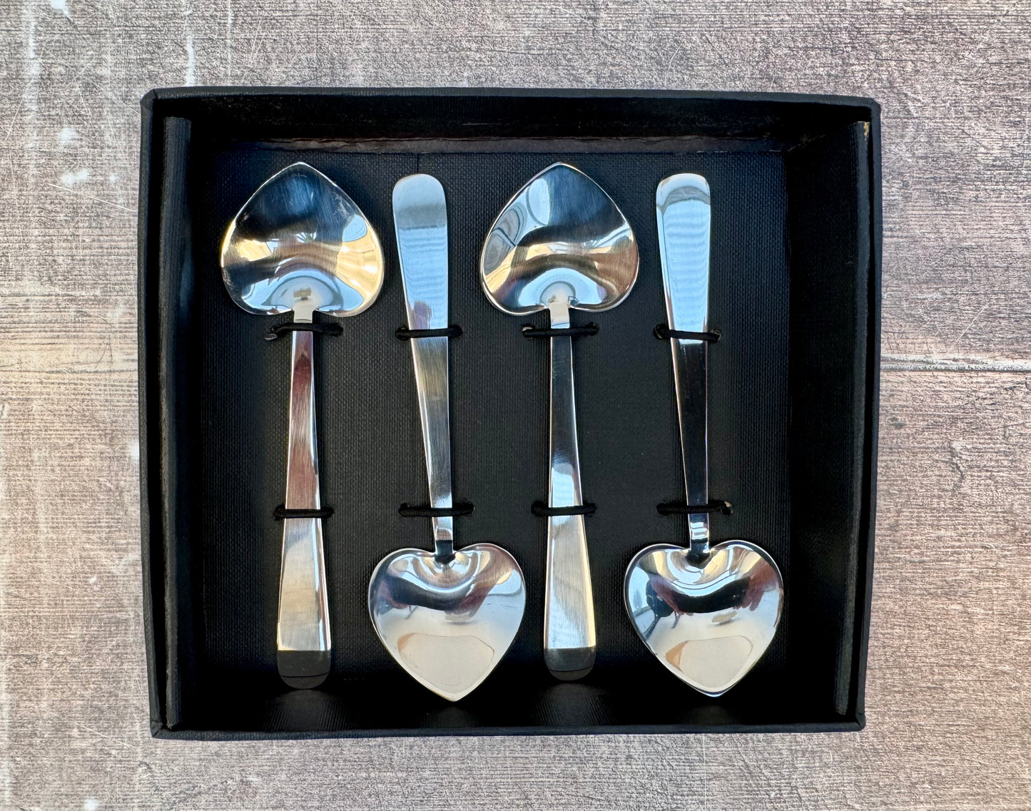 Set of 4 Heart Tea Spoons