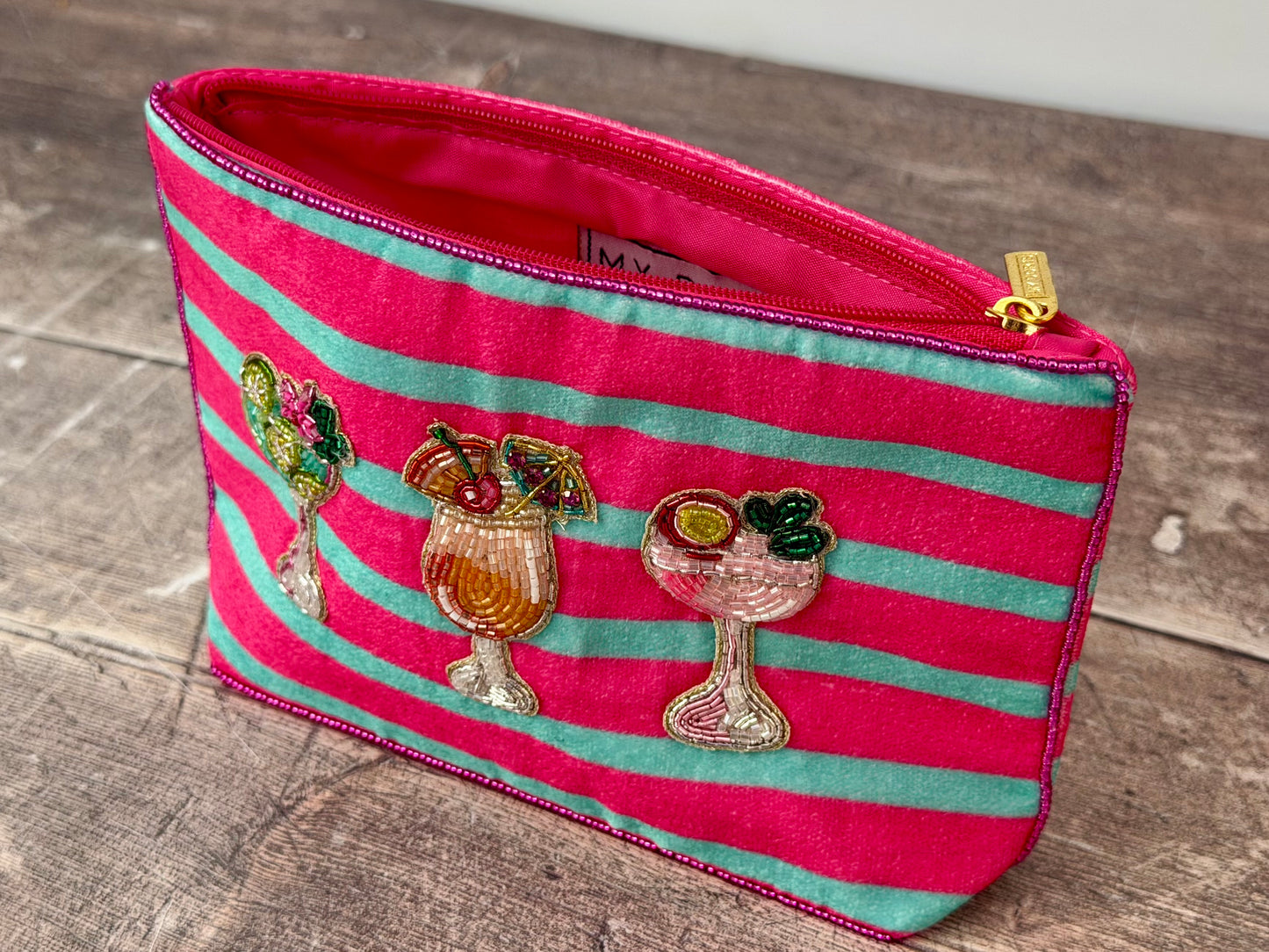 Striped Cocktail Beaded Purse/Case