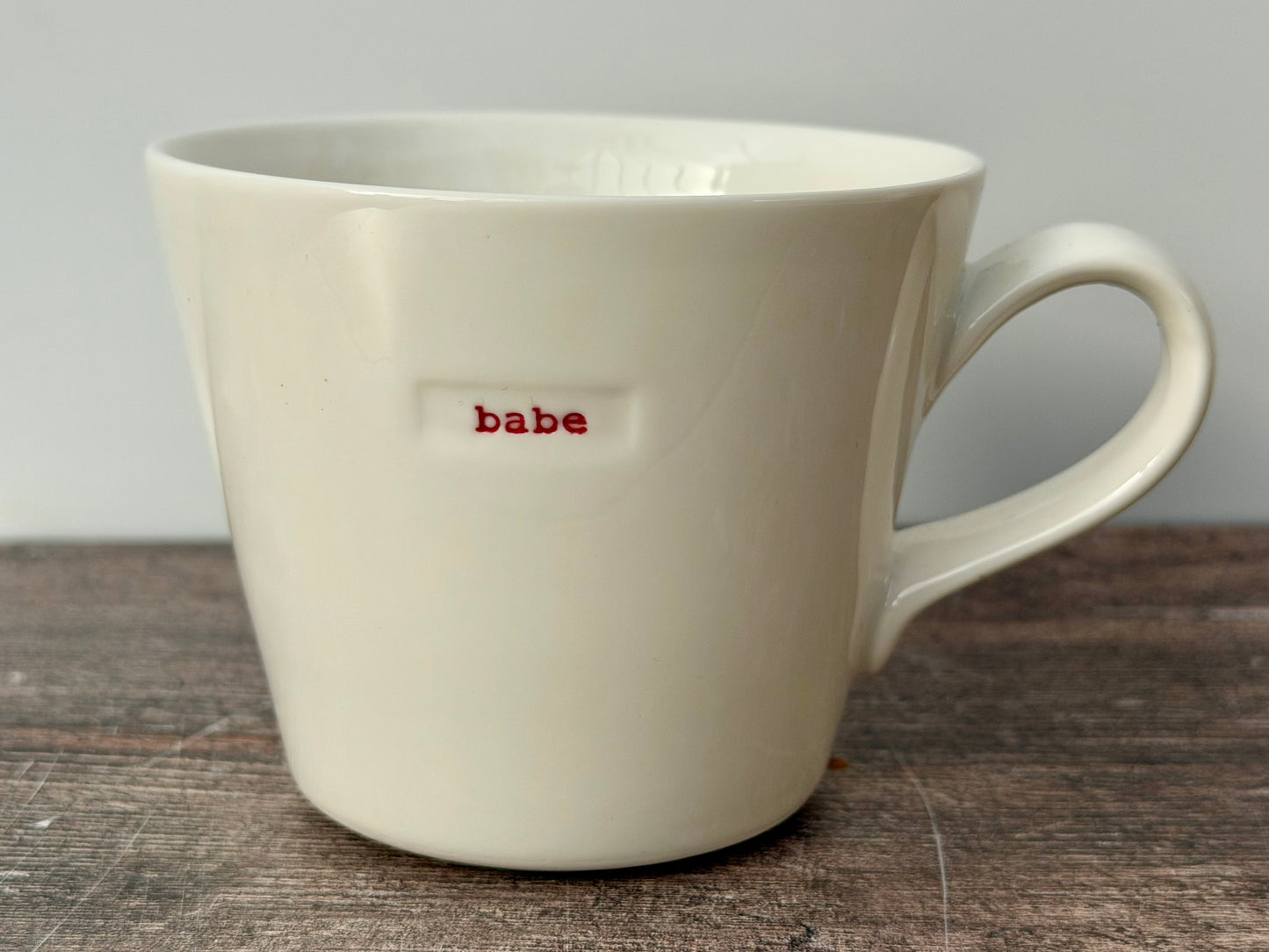 White ‘babe’ Mug