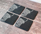 Set of 4 Highland Cow Slate Coasters