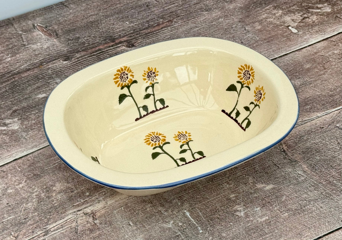 Sunflower Patterned Baking / Pie Dish, 24cm