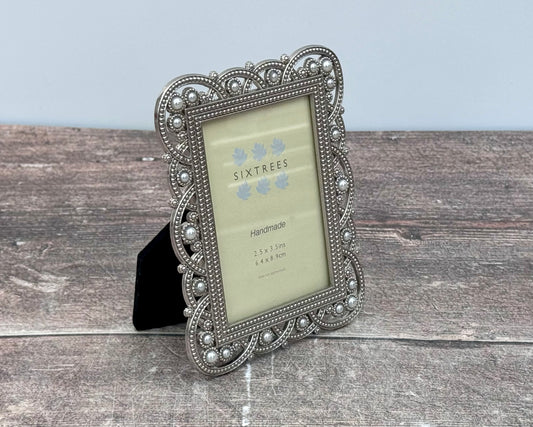 Sixtrees Louisa Pearl and Jewel Photo Frame, 2.5 x 3.5