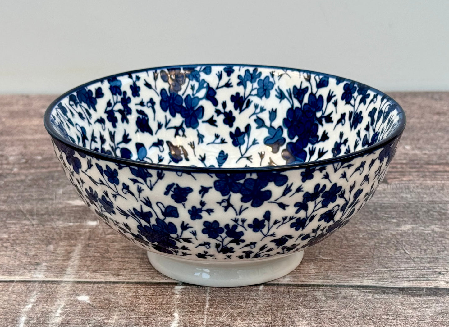 Blue and White Floral Design Bowl, 12cm