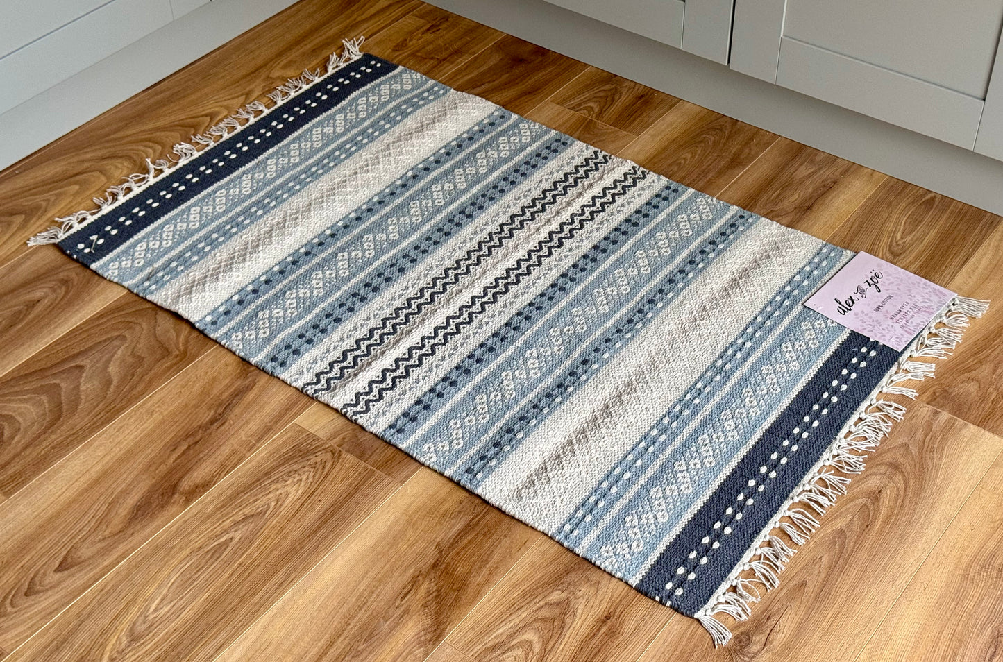 Grey Patterned Rug, 69cm x 114cm