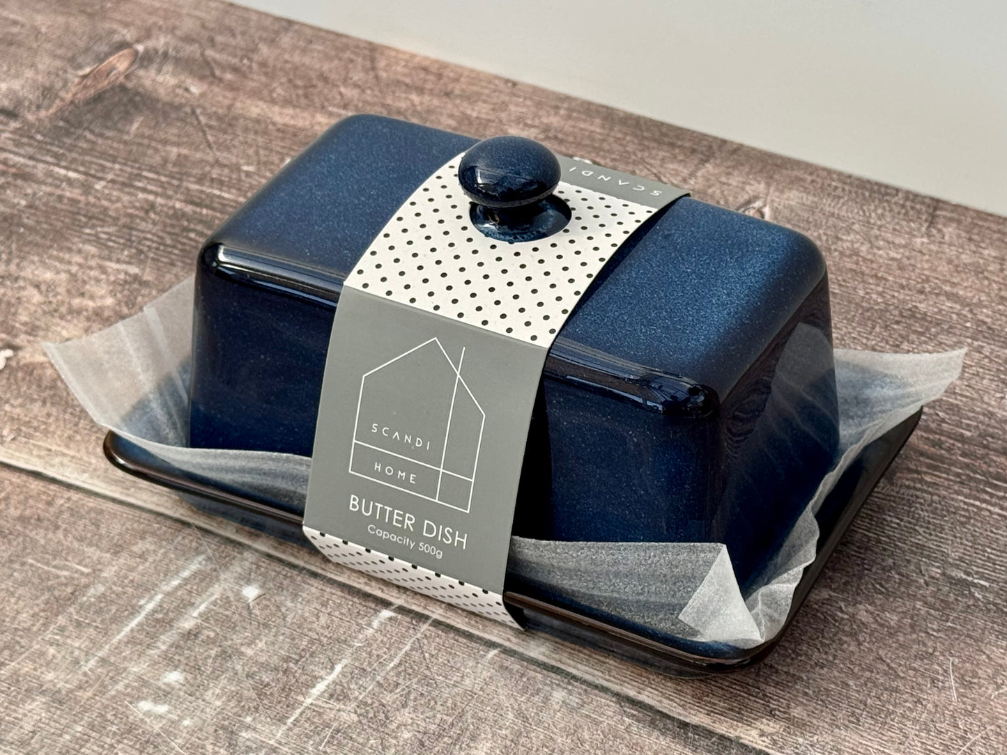Scandi Home Dark Blue Butter Dish