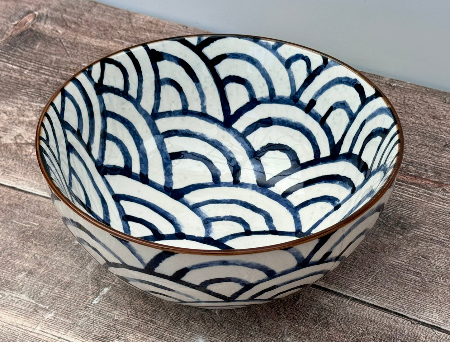 Half Circle Patterned Serving Bowl, 20cm