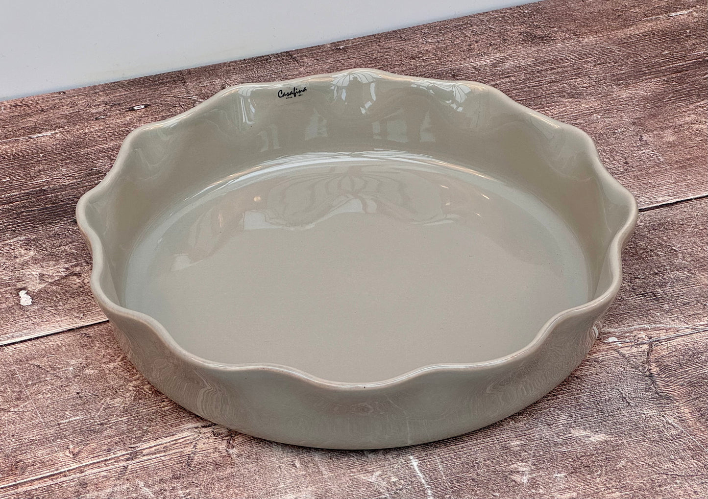 Grey Wavy Edge Baking / Pie Dish, 27cm