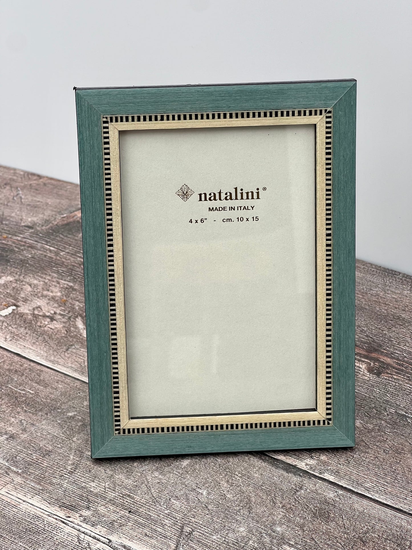 Natalini Turquoise with Chequered Border Photo Frame 4 x 6