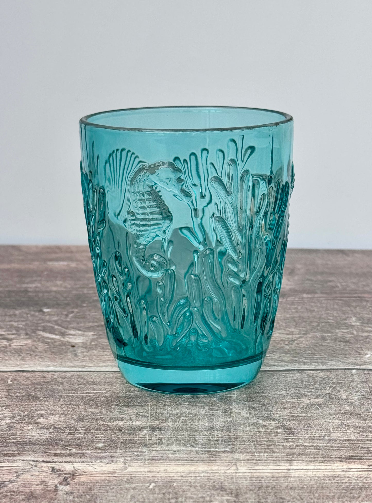 1 Turquoise Seaside Patterned Glass Tumbler