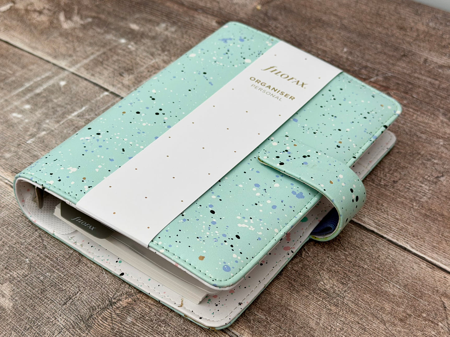 Light Blue Spotty Filofax Organiser