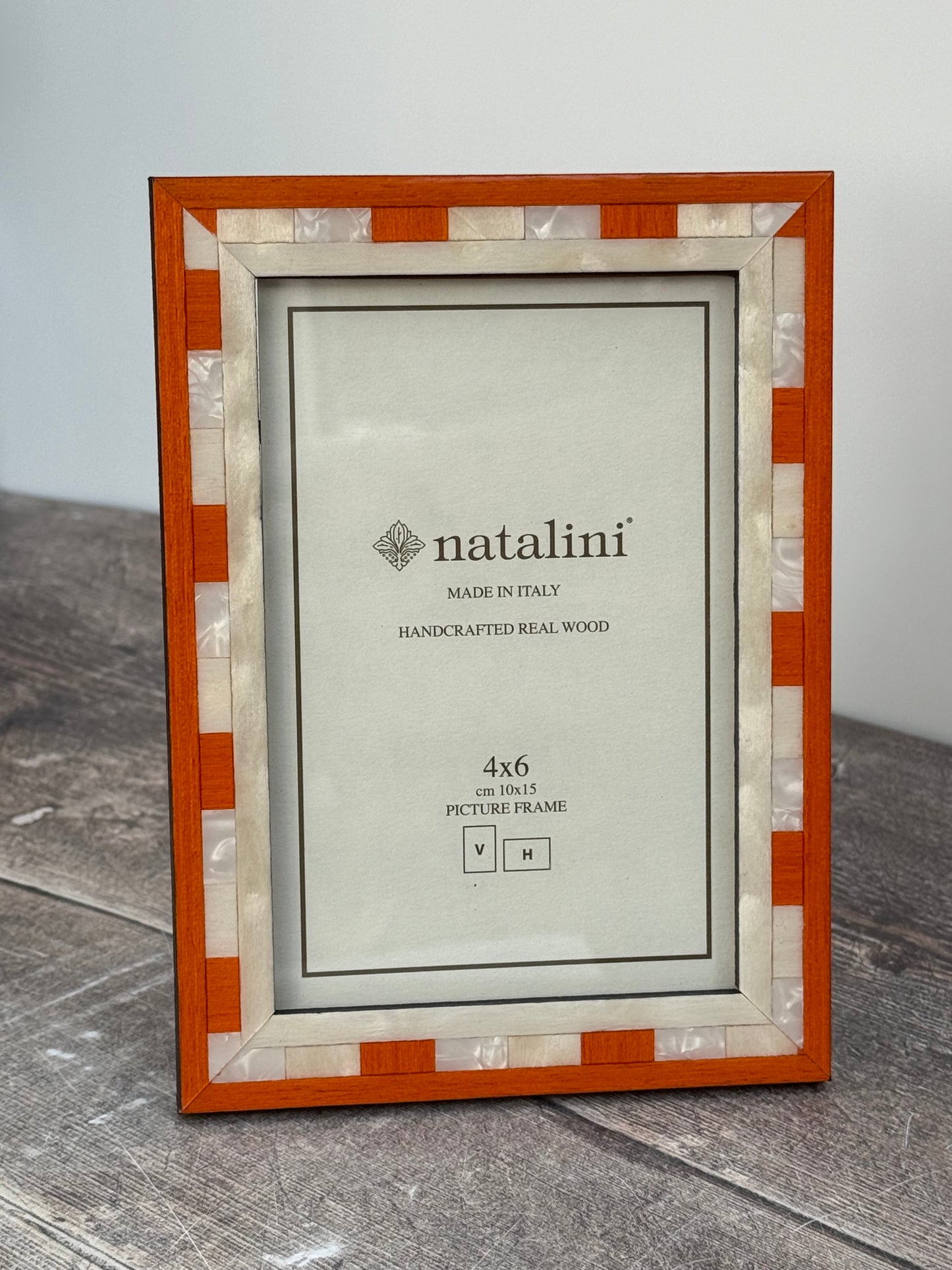 Natalini Orange Marquetry Photo Frame 4 x 6