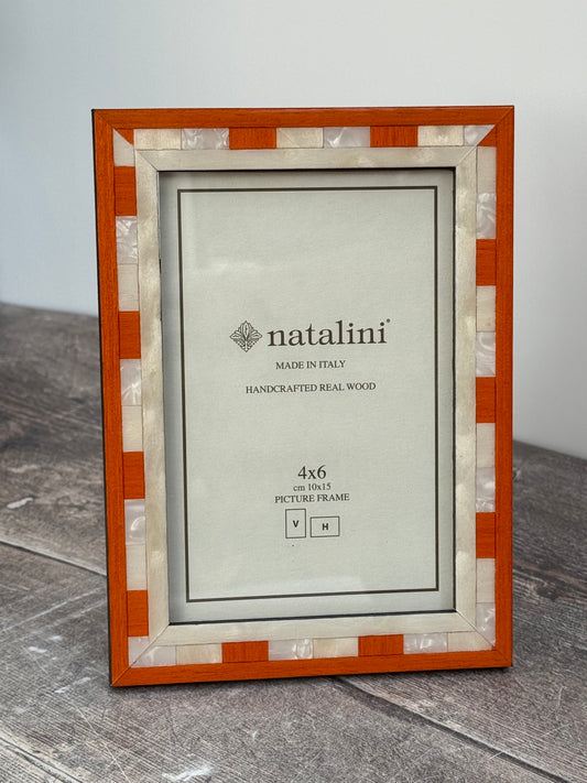 Natalini Orange Marquetry Photo Frame 4 x 6