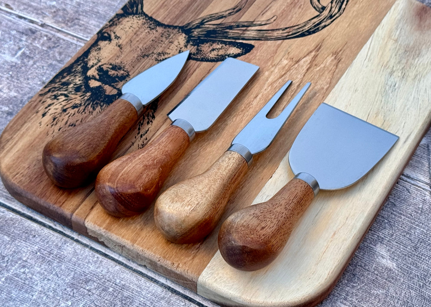 Taylor’s Eye Witness Stag Acacia Cheese Board and Knife Set