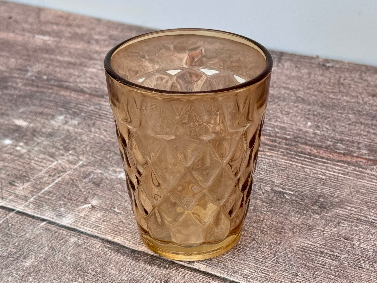 Amber Glass Tea Light Candle Holder