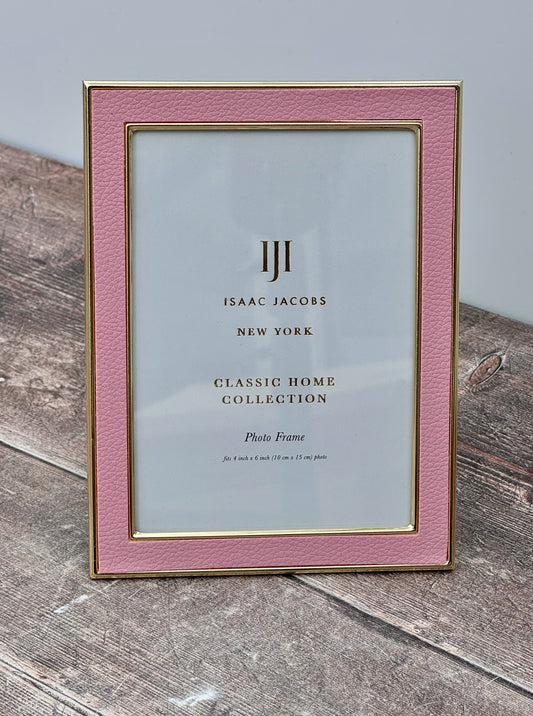 Isaac Jacobs Pale Pink and Gold Photo Frame, 4 x 6