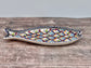 Dark Blue Patterned Fish Plate, 30cm