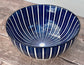 Blue Striped Patterned Serving Bowl, 19.5cm