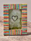 Multi-Coloured Striped Photo Frame, 4 x 6