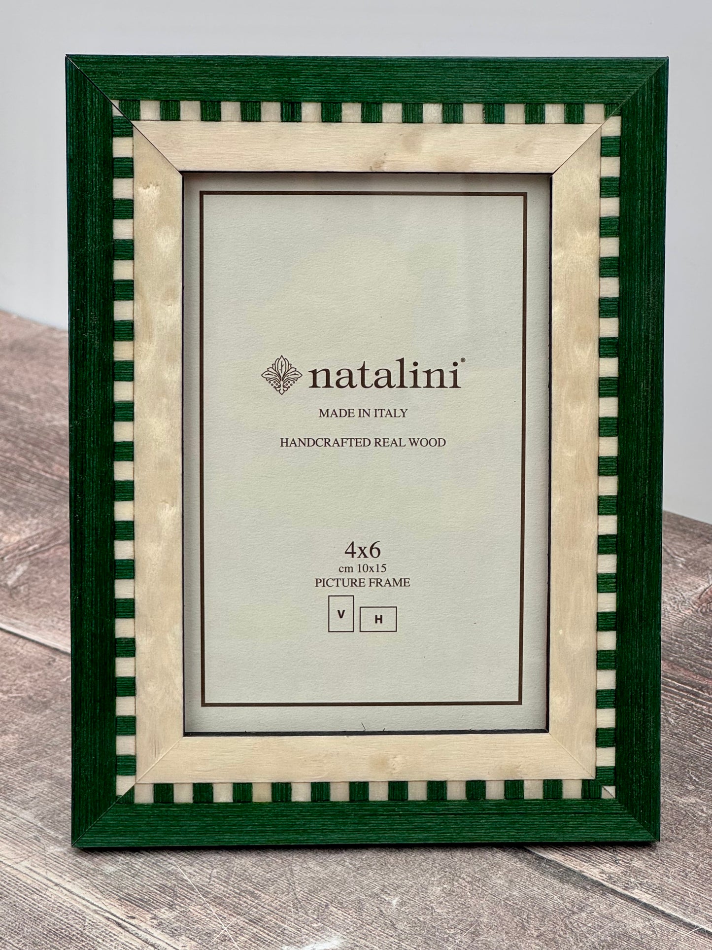 Natalini Dark Green Chequered Photo Frame 4 x 6