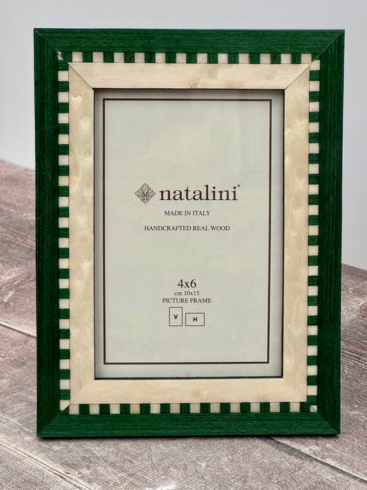 Natalini Dark Green Chequered Photo Frame 4 x 6