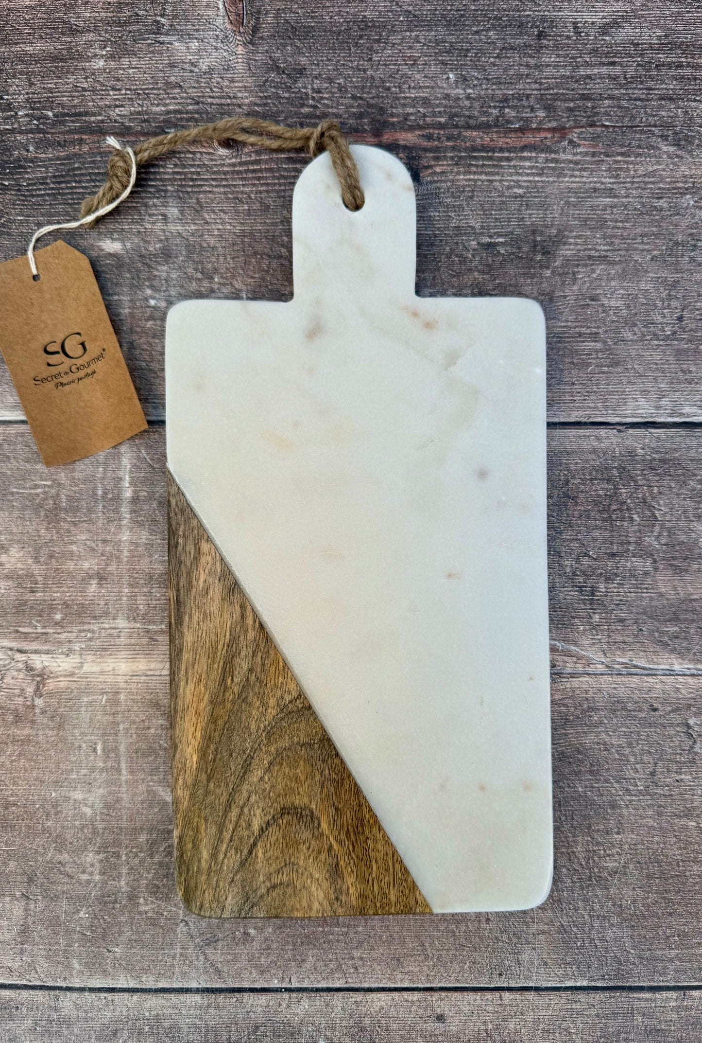 Marble and Wood Cheese/Serving Board