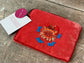 Small Red Crab Beaded Purse