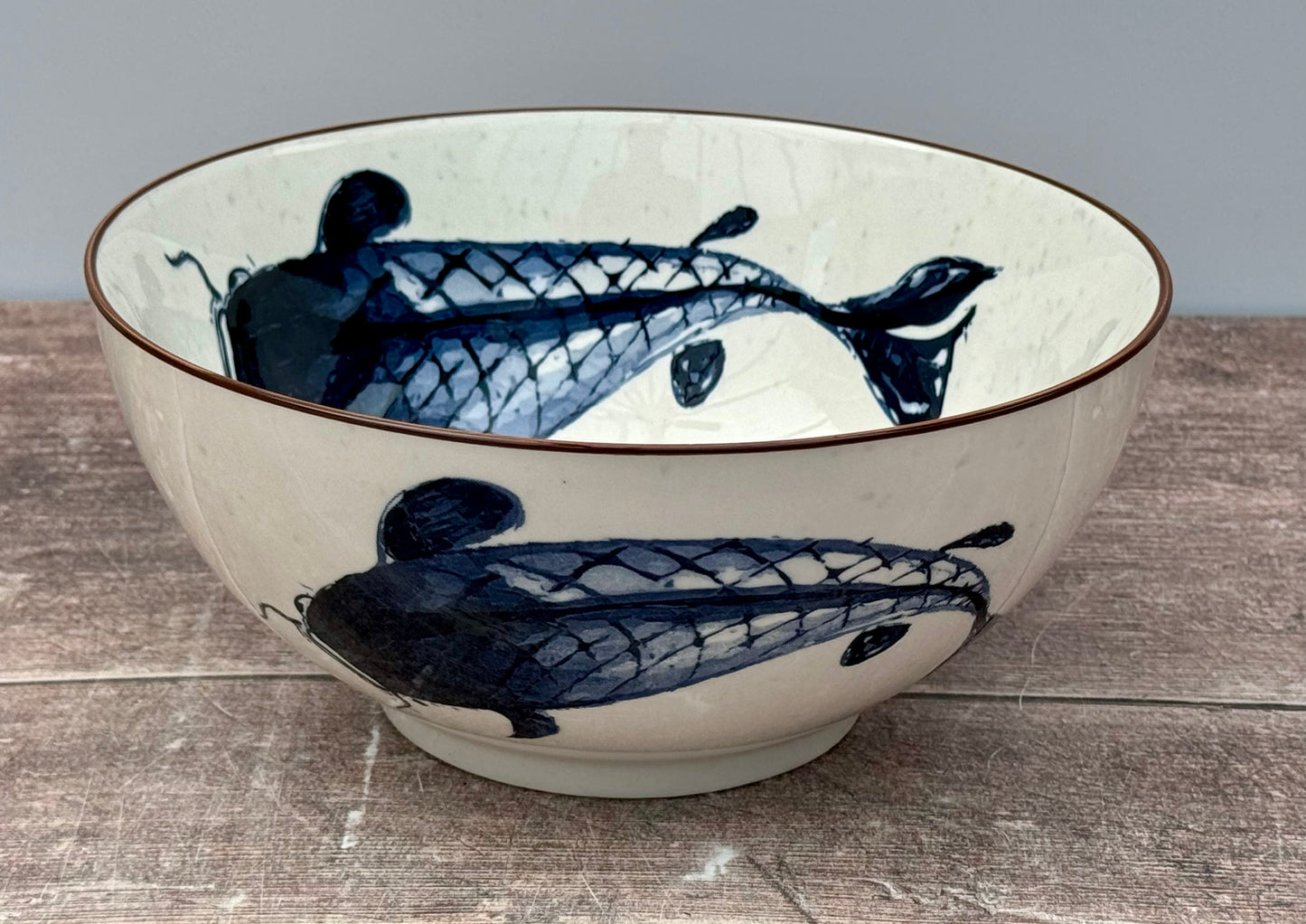 Koi Fish Patterned Serving Bowl, 20cm