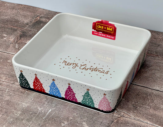 Christmas Tree Square Baking Dish, 23cm