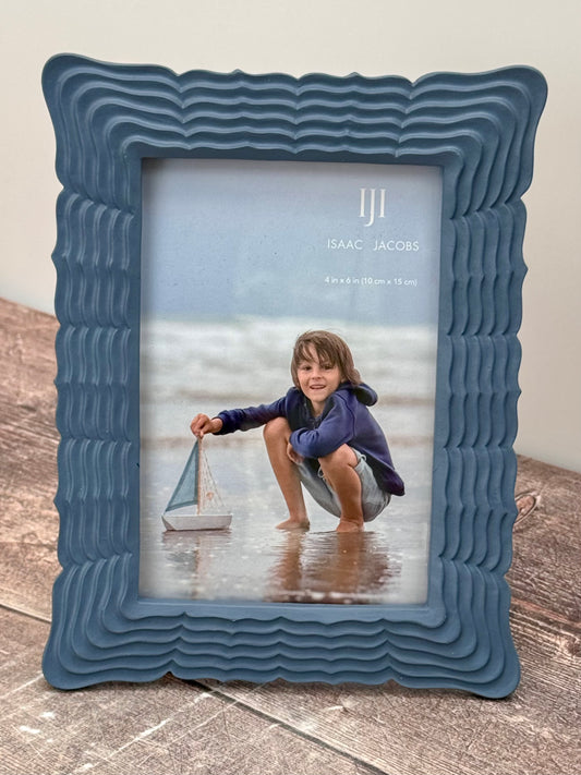 Isaac Jacobs Blue Wave Border Photo Frame, 4’ x 6’
