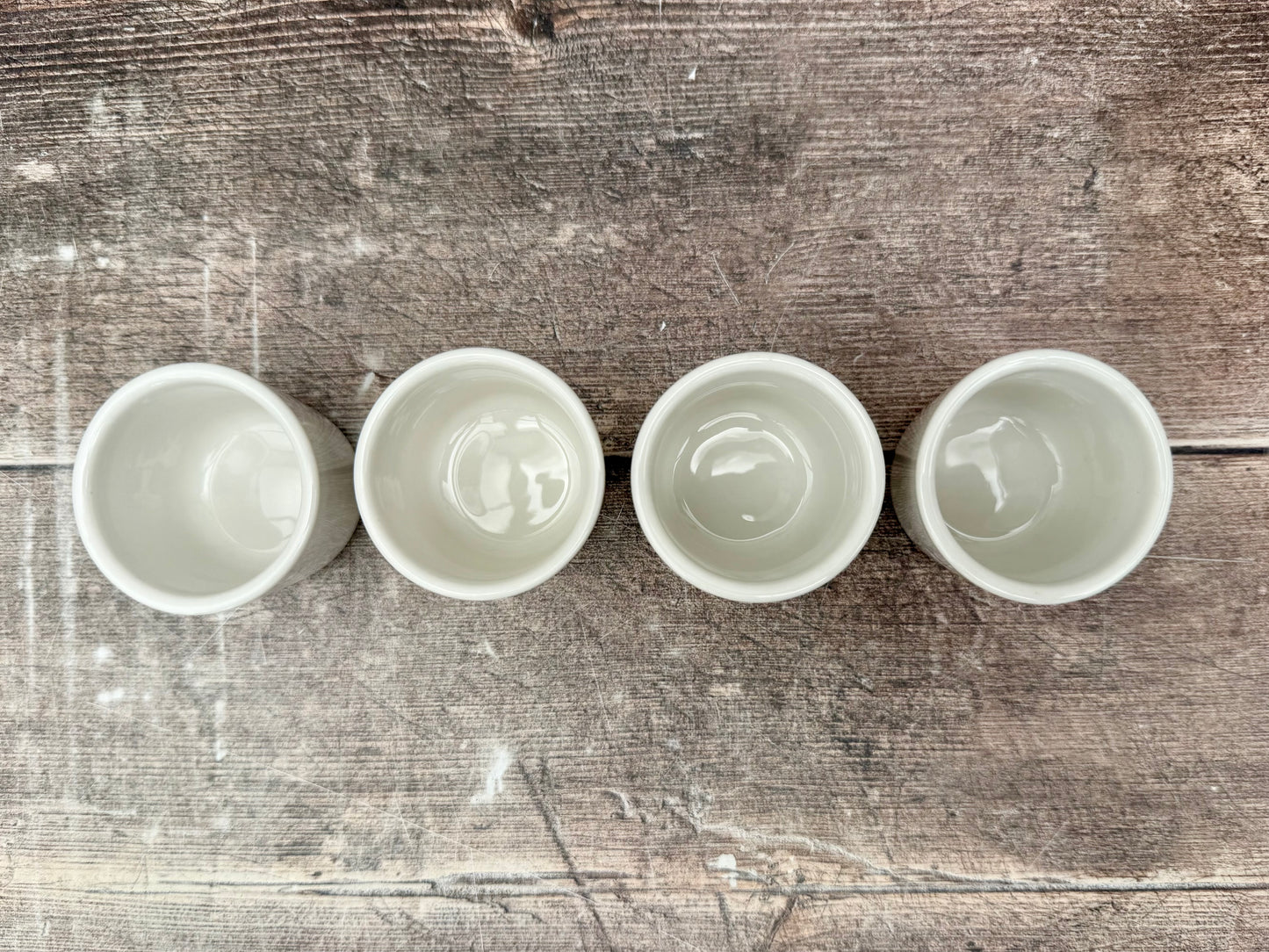 Set of 4 ‘what came first the chicken or the egg’ Egg Cups