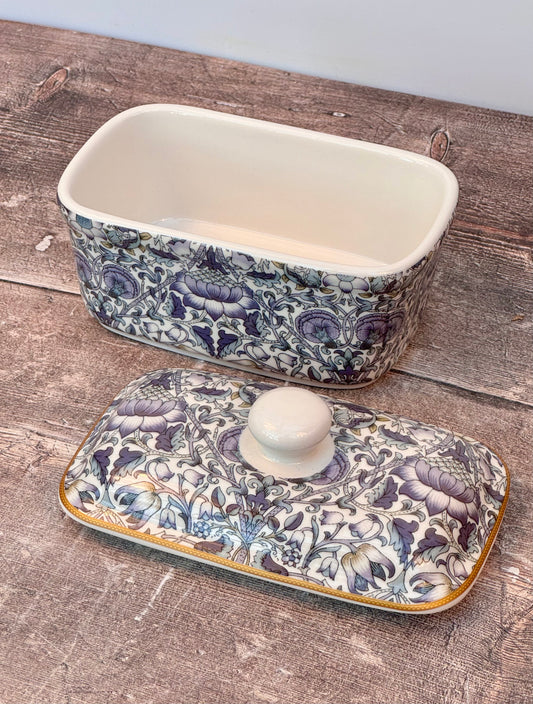 William Morris Purple Lodden Floral Patterned Butter Dish