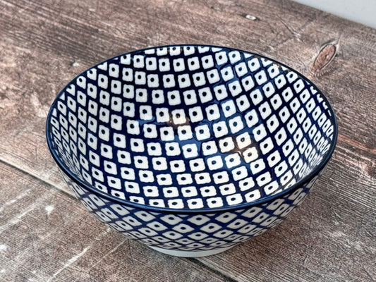Blue and White Patterned Bowl, 12cm