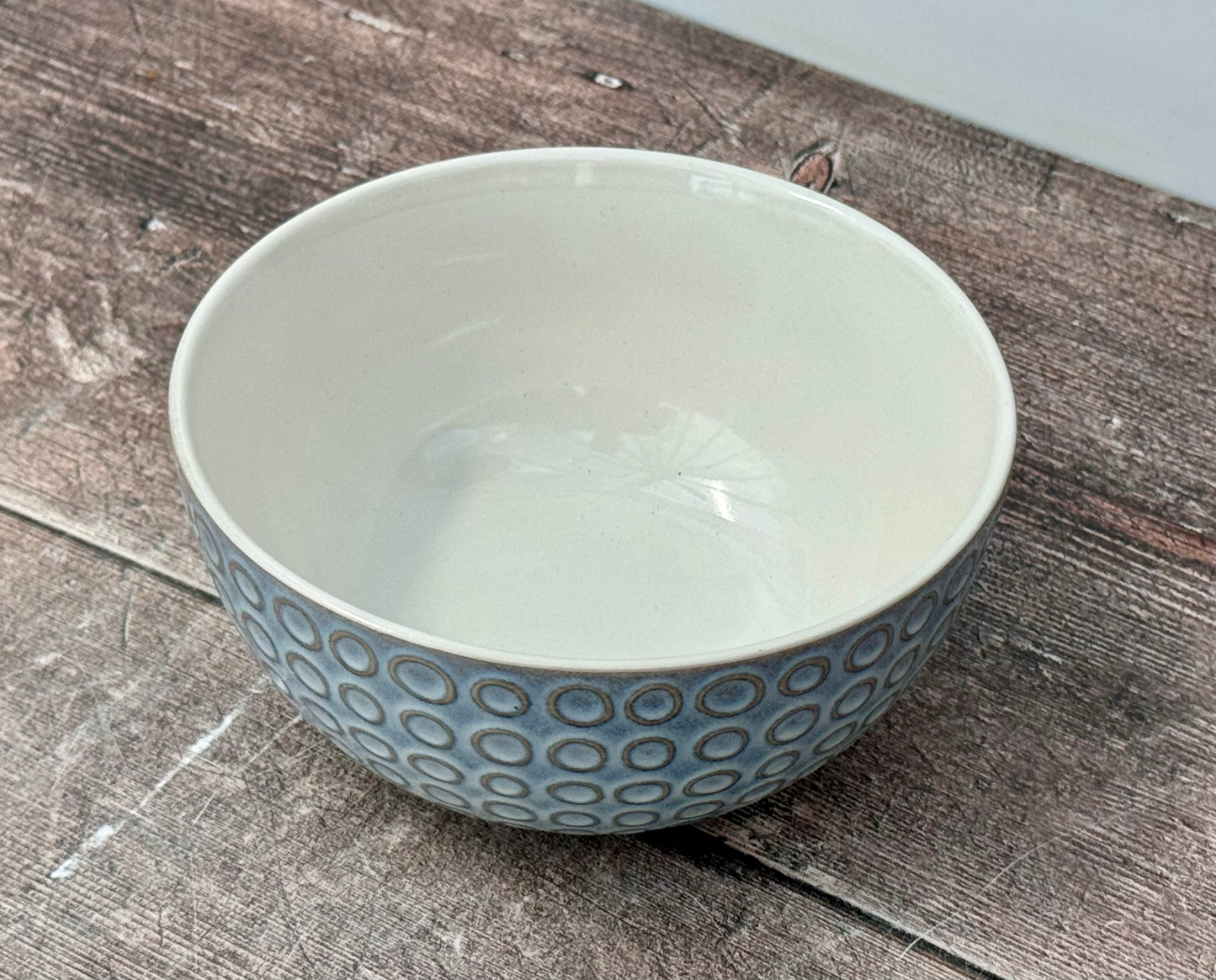 Pale Blue Circle Design Bowl, 14cm