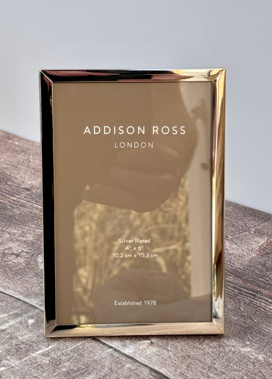 Addison Ross Silver Plated Flat Plain Border Photo Frame 4 x 6